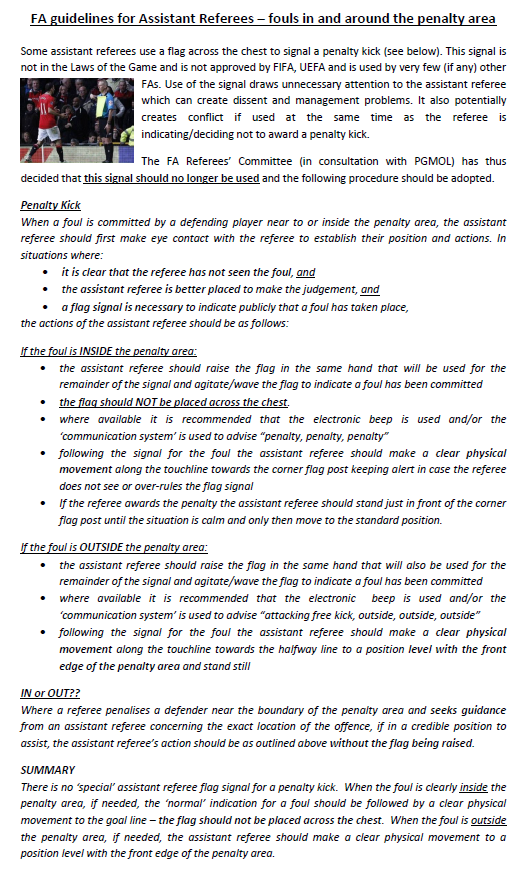 FA Guidelines For Assistant Referees