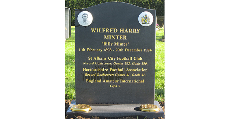 Wilfred 'Billy' Minter's Memorial Headstone