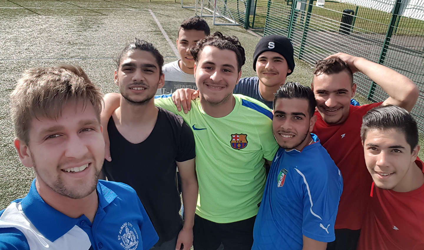 St Albans City Youth FC played a friendly match against a group of young refugees