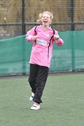 SLSL Photo of Happy Girl playing football.