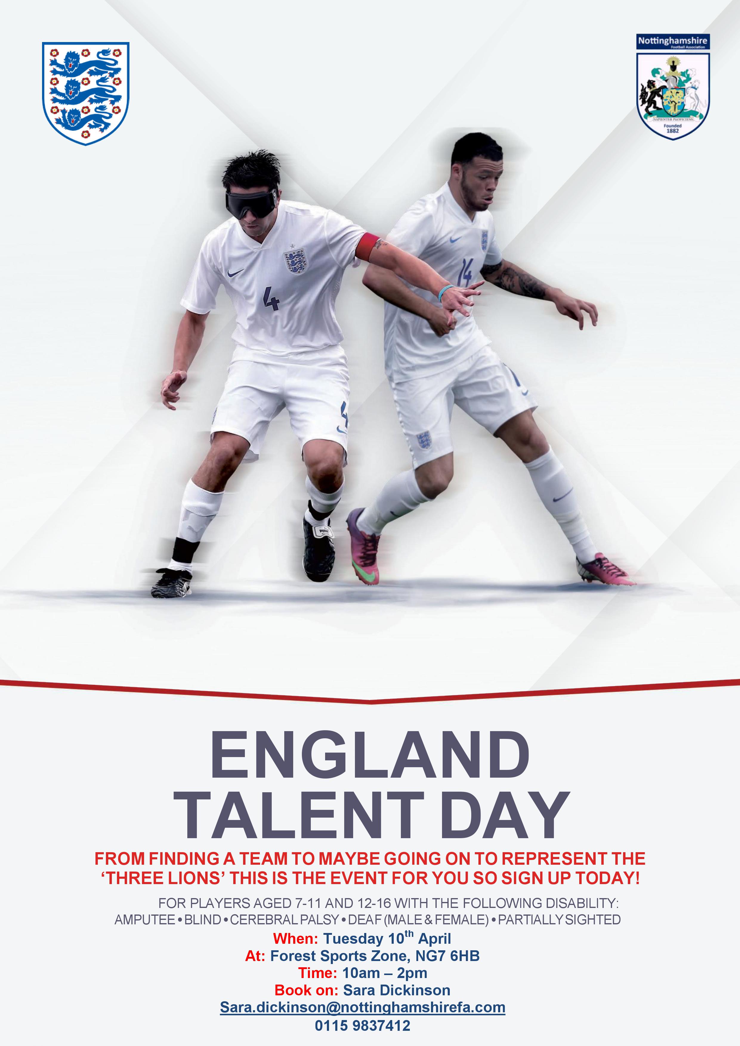 England Talent Pathway disability poster