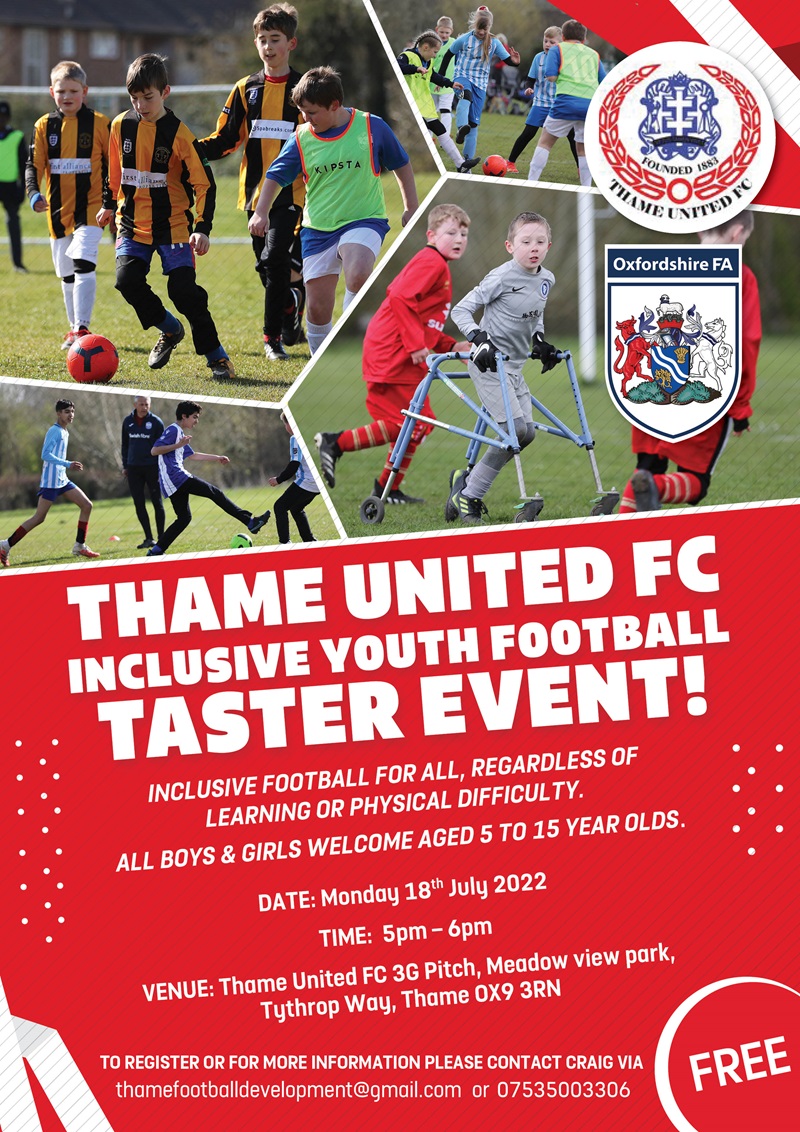 Thame United FC Inclusive Youth Football Taster Event