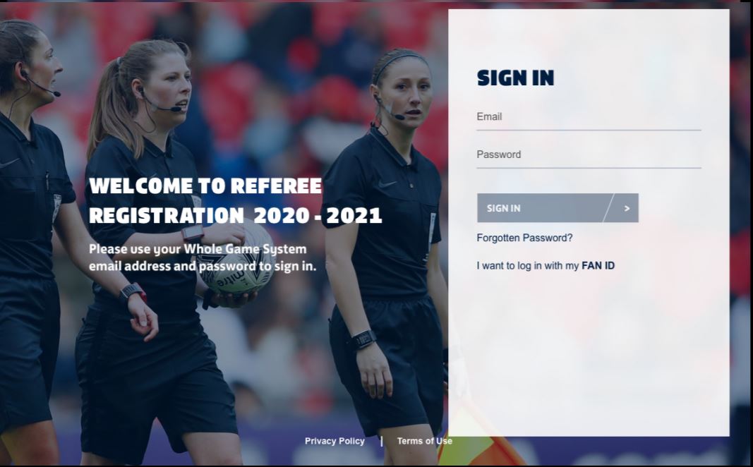 Referee Registration