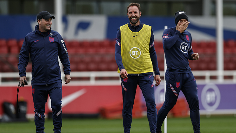 England manager Gareth Southgate in training at St. George's Park