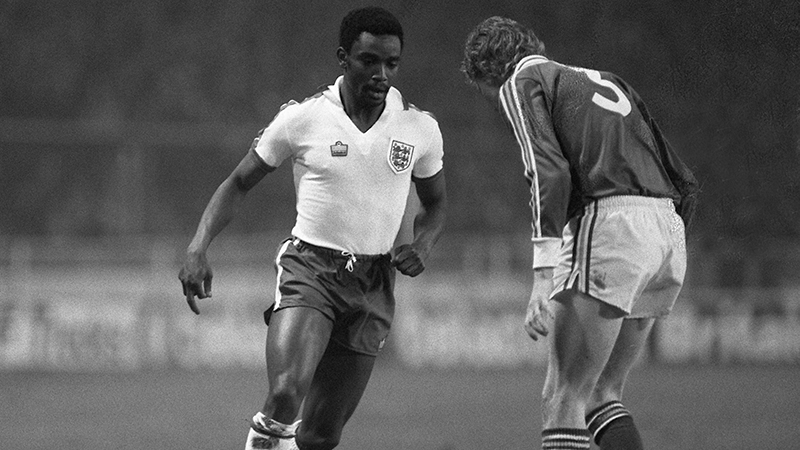England's Laurie Cunningham in action against the Republic of Ireland in 1980