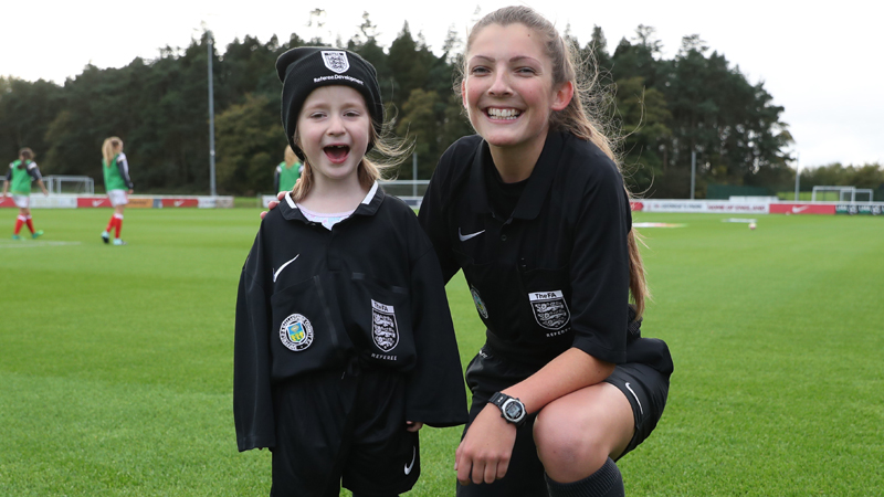 Dream day for budding referee as Clara meets her hero Melissa Burgin