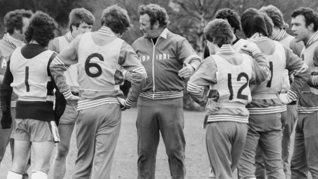 Don Revie takes an England coaching session in 1977