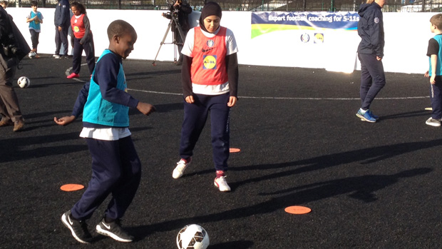 Youngsters enjoy an FA Skills session at Wembley