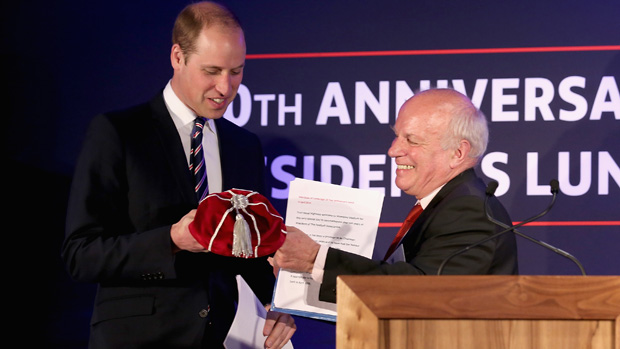 Greg Dyke presents HRH The Duke Of Cambridge with his own England cap