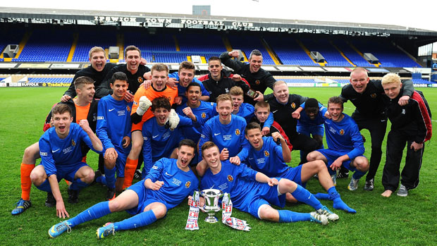 Lancashire FA celebrate winning The FA County Youth Cup