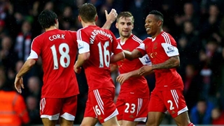 Nathaniel Clyne celebrates his goal for Southampton
