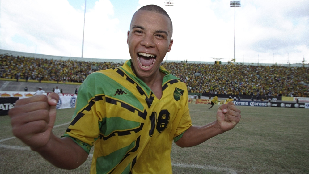 Deon Burton celebrates Jamaica
