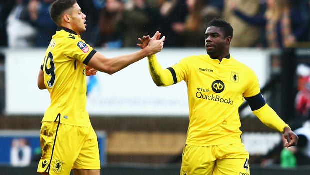 Micah Richards (right) celebrates after giving Aston Villa the lead against Wycombe