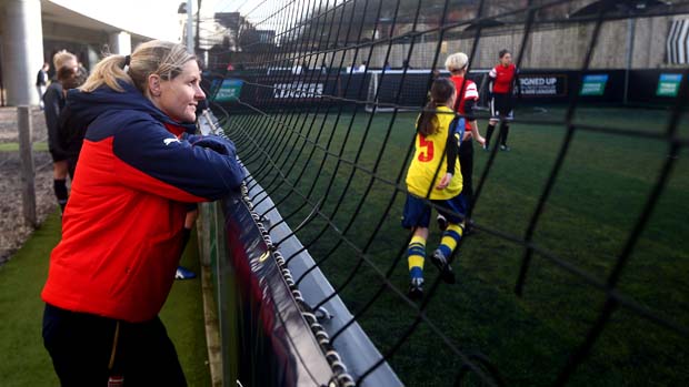 Former England star Kelly Smith watches The FA People