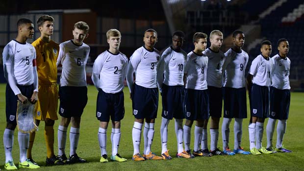 The England U16s line-up to face Scotland in November 2013.