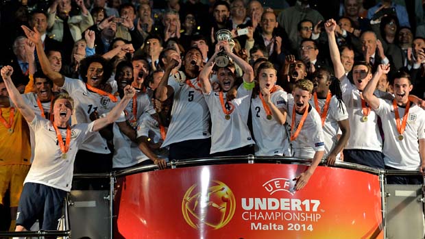 England U17s lift the European U17 Championship title in Malta