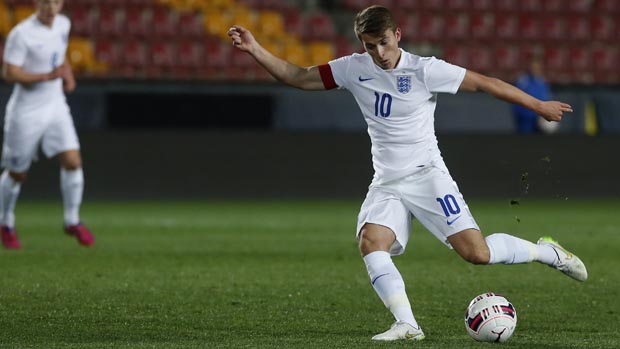 England Under-21s captain Tom Carroll in action against Czech Republic.
