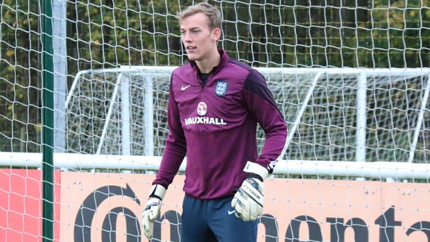 England Under-21s goalkeeper Christian Walton in training at St. George