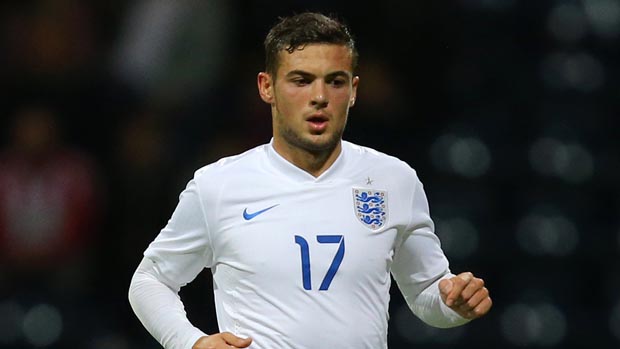 England Under-21s midfielder Jake Forster-Caskey in action against USA.