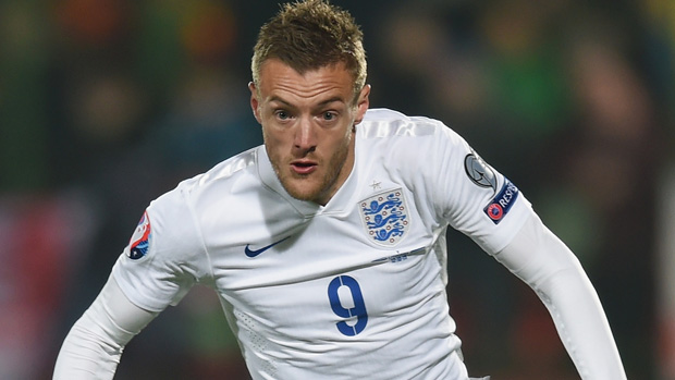 Jamie Vardy in action against Lithuania