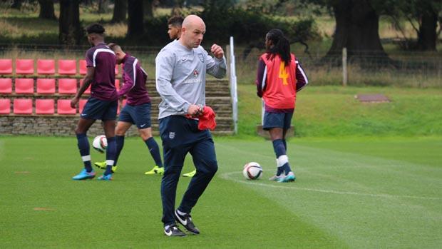 England Under-19s assistant coach Lee Carsley during a session at St. George