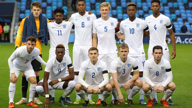 The England Under-19s line-up to face Japan in Manchester