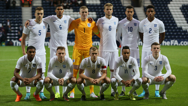 England U21s ahead of kick-off against USA