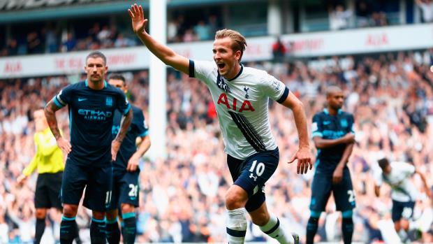 Harry Kane scored his first of the season for Spurs against Manchester City