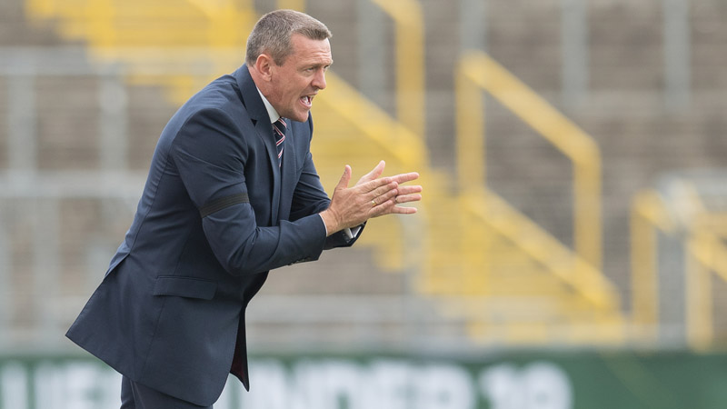 England Under-19s boss Aidy Boothroyd urges his side on against the Dutch