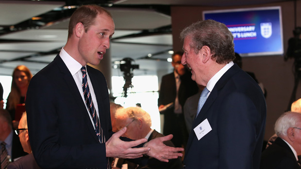 FA President HRH The Duke Of Cambridge speaks to England manager Roy Hodgson
