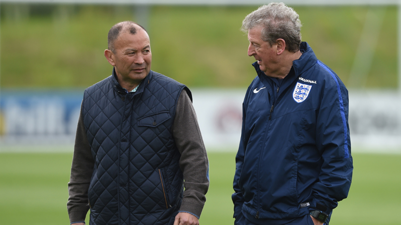 Roy Hodgson with England rugby coach Eddie Jones