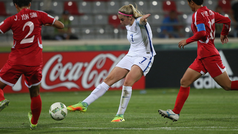 Alessia Russo scores a 94th-minute equaliser against North Korea