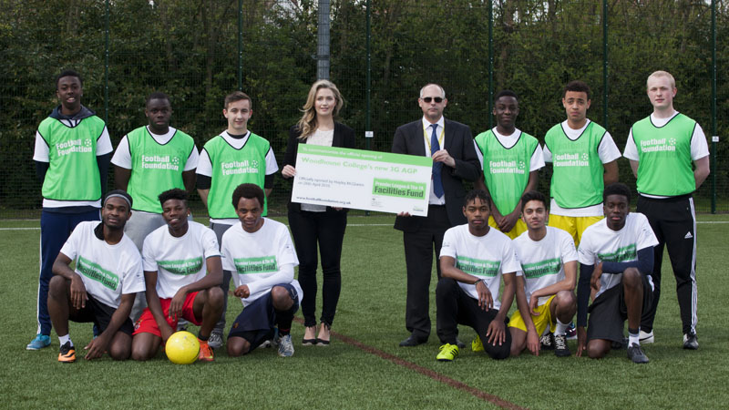 Hayley McQueen was at Woodhouse College in Finchley to open a new 3G pitch