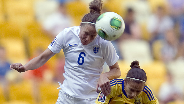 Casey Stoney in action for England