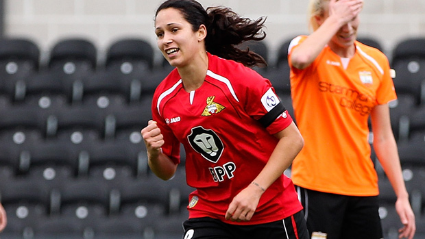 Courtney Sweetman-Kirk celebrates after scoring against London Bees