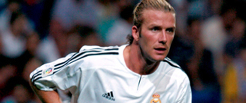 Beckham in action for his new side, Real Madrid