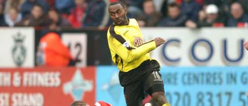 Aston Villa striker Darius Vassell in action against Charlton.