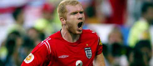 Paul Scholes scores against Croatia at Euro 2004.