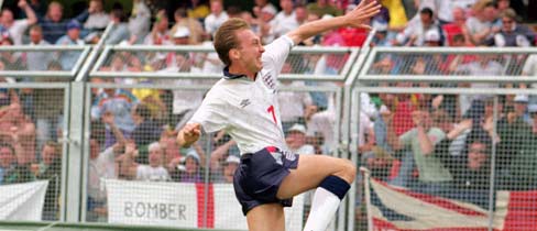 David Platt celebrates after scoring against Sweden at Euro '92.