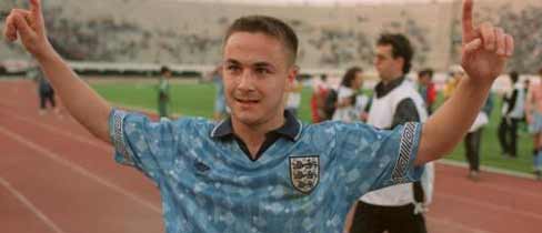 Dennis Wise celebrates victory over Turkey in Izmir in 1991.