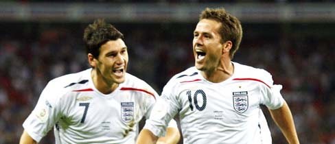 Michael Owen celebrates