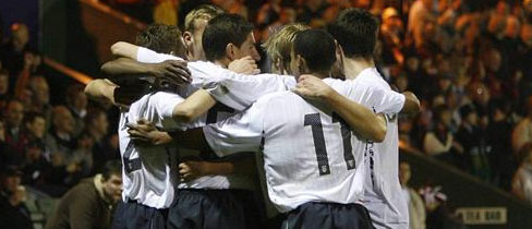 England celebrate during the 4-1 win