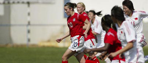 Emily Westwood in action against China