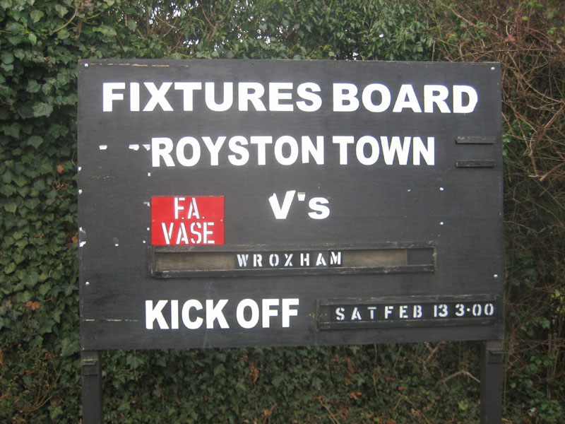 Royston Town 0-5 Wroxham.