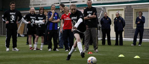 Pupils from Leesbrook School took part in a training session at Moor Farm.