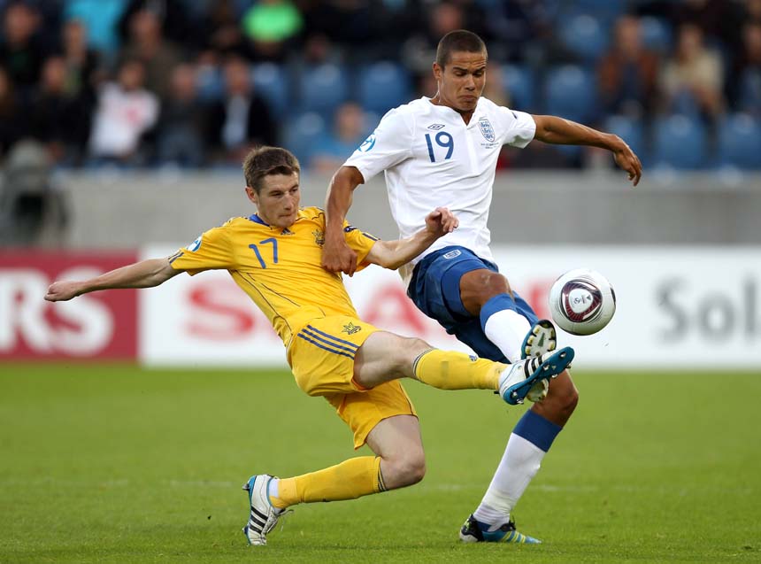 England's Jack Rodwell in action against Ukraine.