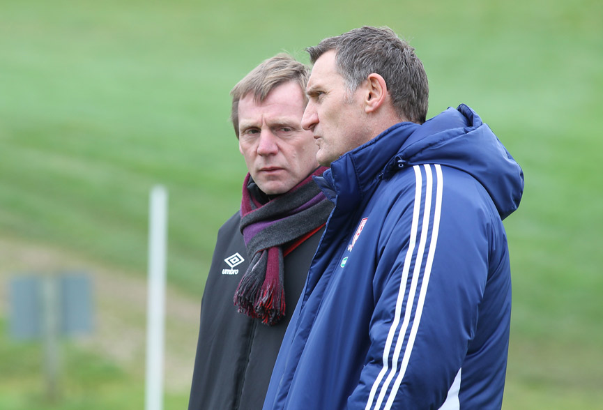 England Under-21 Head Coach Stuart Pearce (left) and Middlesbrough manager Tony Mowbray (picture courtesy of Middlesbrough FC).
