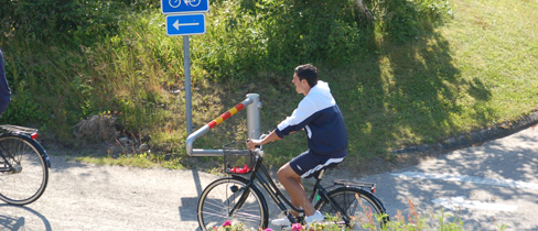 James Tomkins on his bike, by Mark Noble