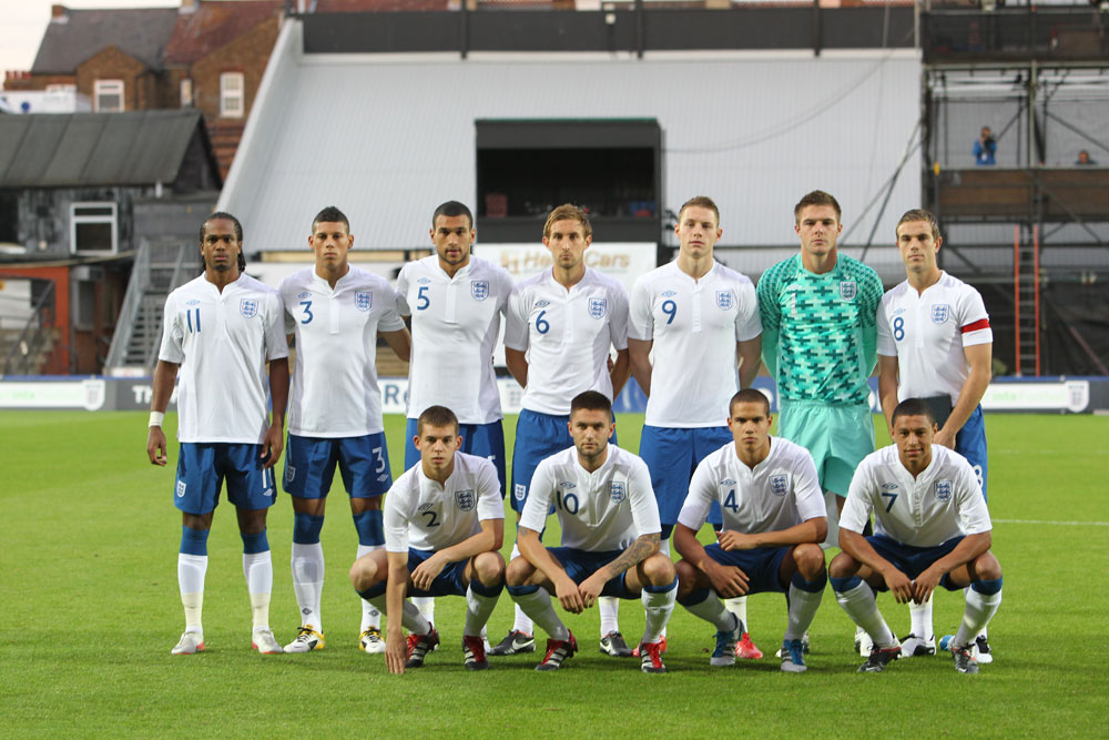 England U21s line-up v Azerbaijan