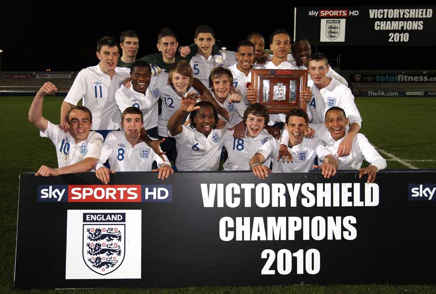 England lift the Victory Shield.